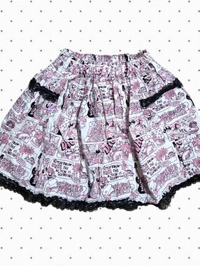 Handmade Atelier Hacchi cartoon black lace skirt